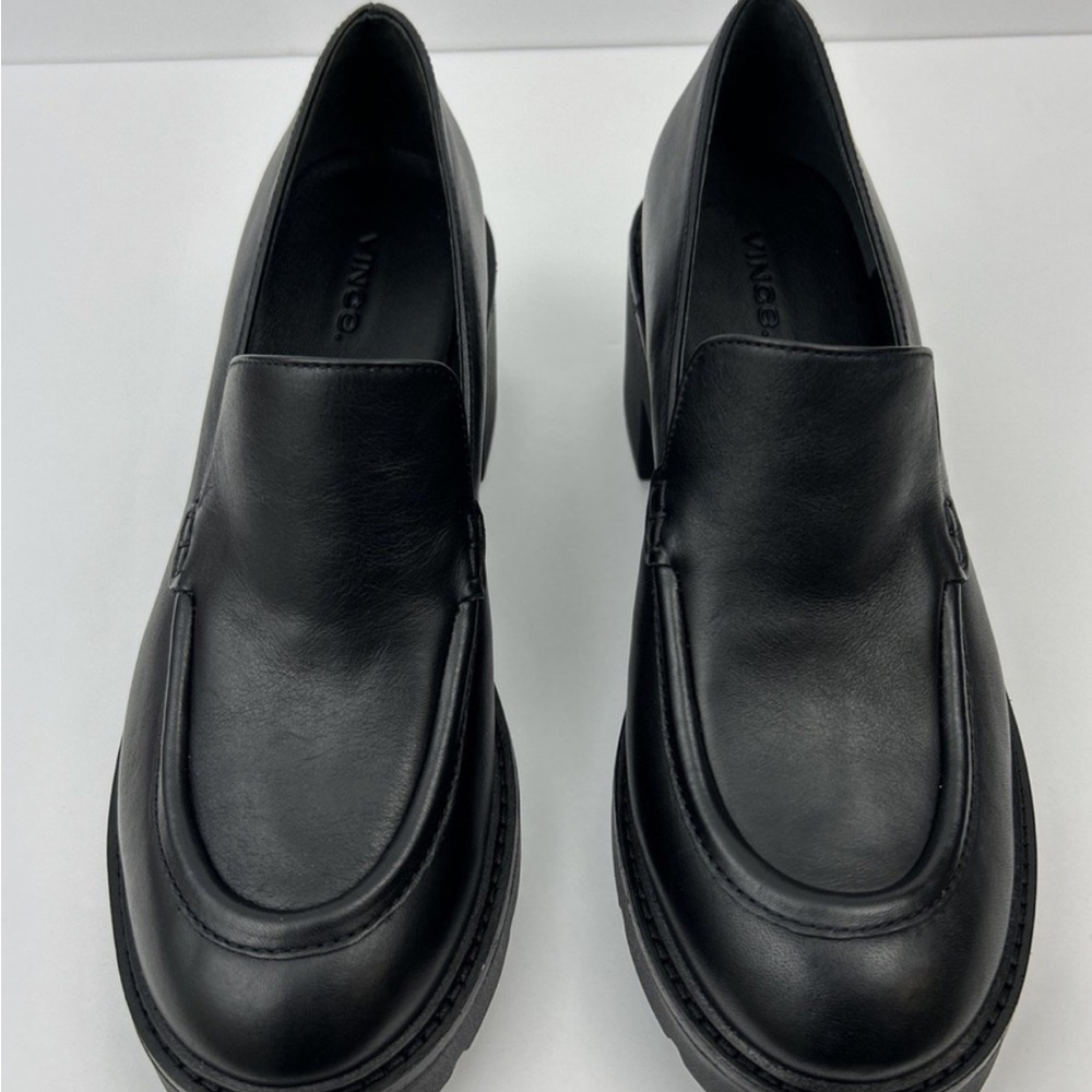 Vince Rowe Women's Black Platform Loafers